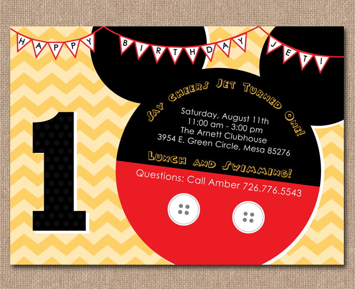 Mickey Mouse 1st Birthday Invitations | FREE Printable Invitation ...