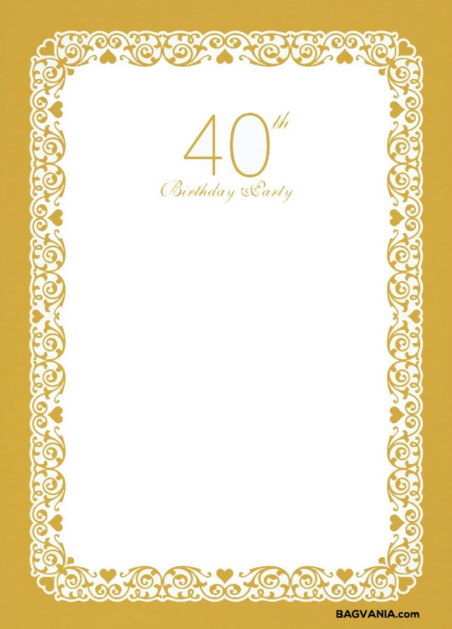 Free Printable 40th Birthday Invitations