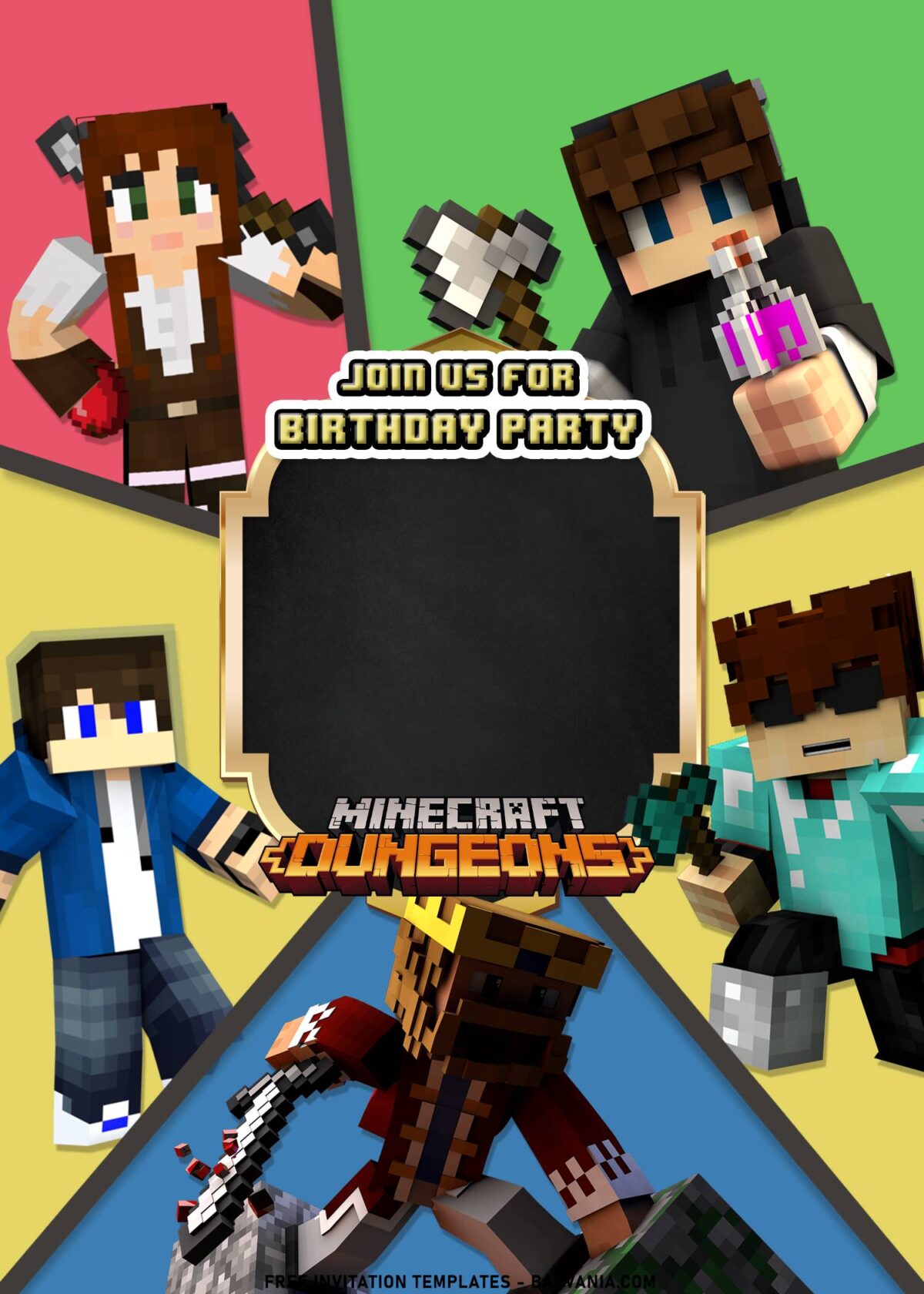 7+ Epic Minecraft Birthday Invitation Templates For Boys Birthday