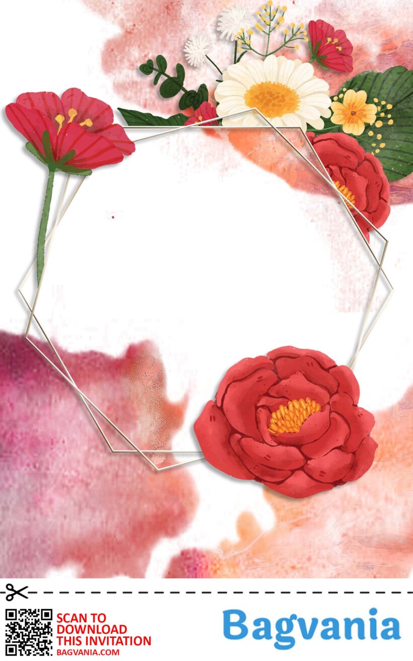 [FREE INVITATIONS] Red White Floral Random Background Invitation ...