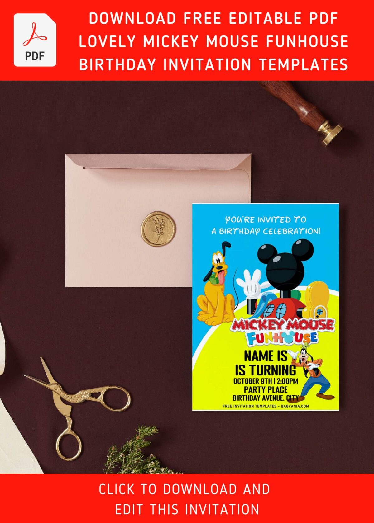 (Free Editable PDF) Hot Diggity Dog Mickey Mouse Funhouse Birthday ...