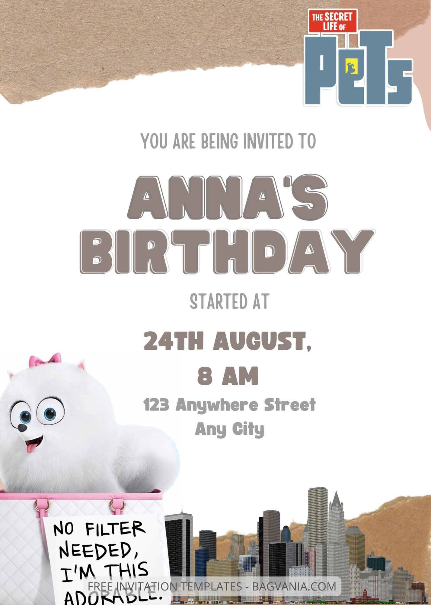 Secret Life Of Pets Birthday Banner Secret Life Of Pets Party Invitations -  5.5" X 4", 8 Pcs Character Birthday Banner The Secret Life of Pets Party Invitations [8 per Pack]