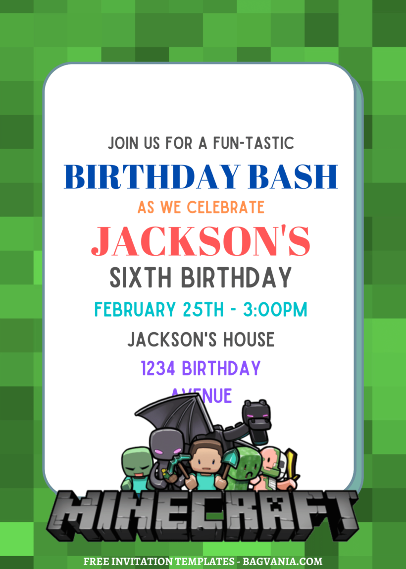7+ Minecraft Dungeon Game Canva Birthday Invitation Templates