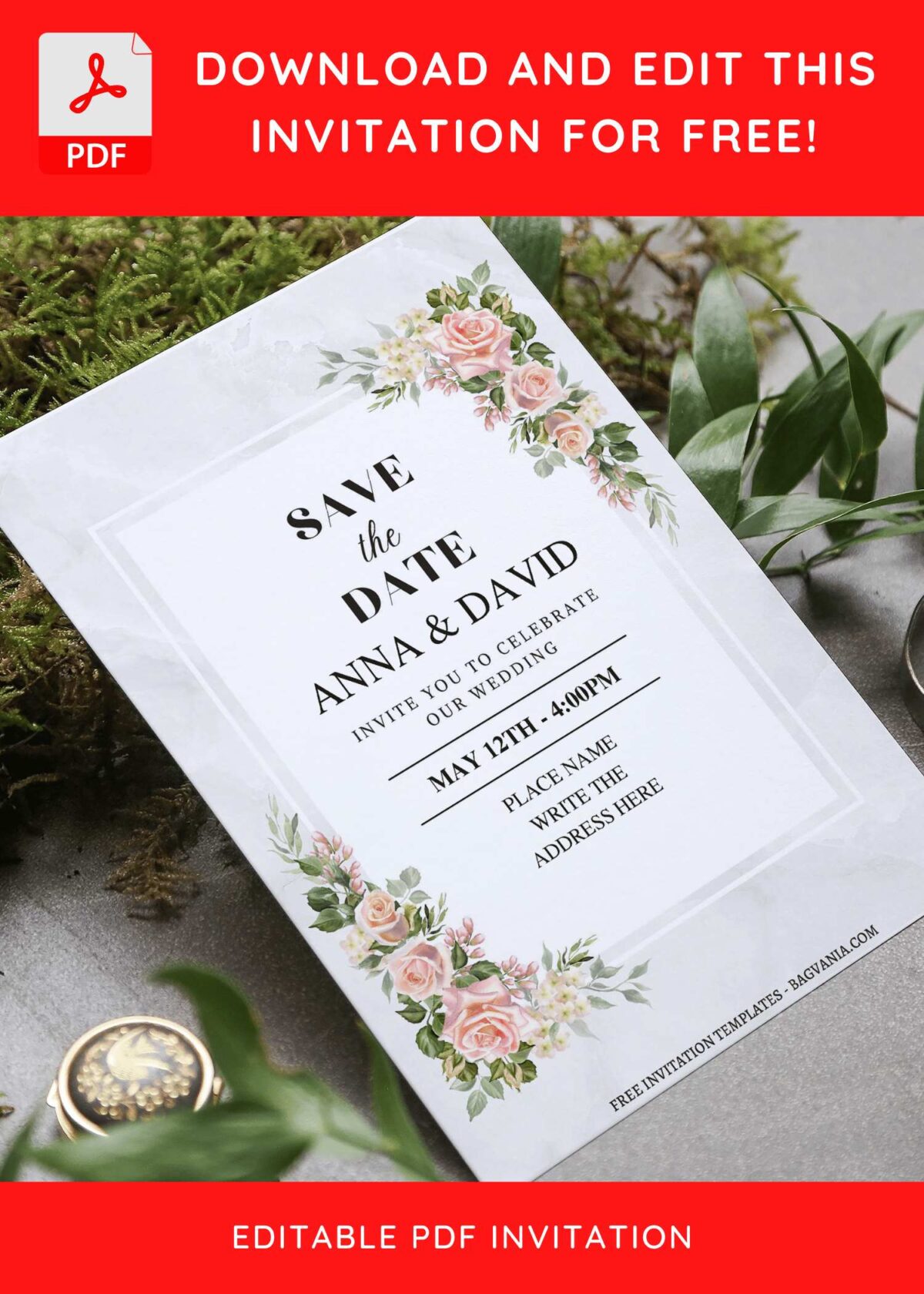Editable Pdf Invitations (Free Editable PDF) Botanical Bliss Wedding Invitation Templates
