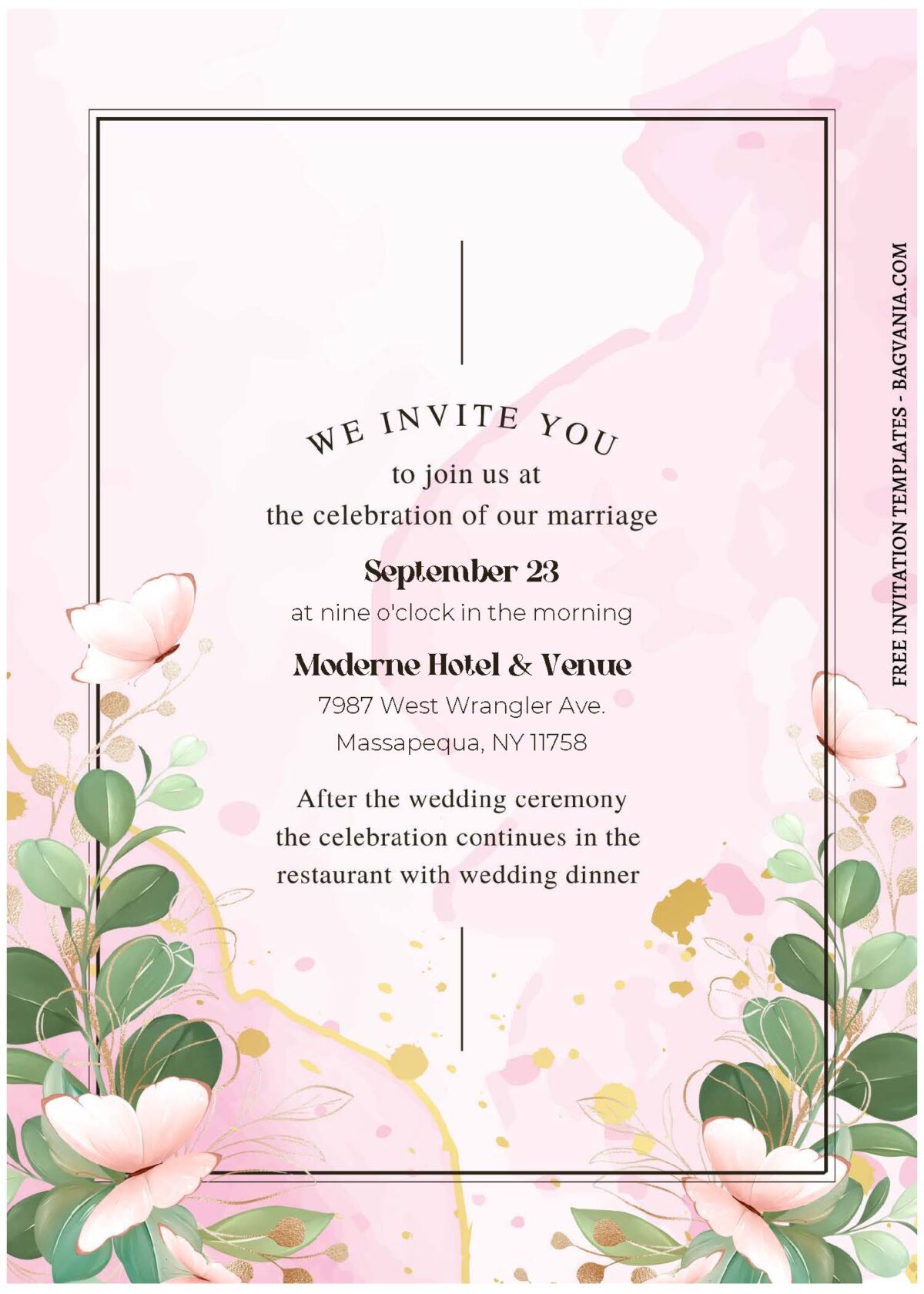 (Free Editable PDF) Dreamy Spring Blooms Wedding Invitation Templates