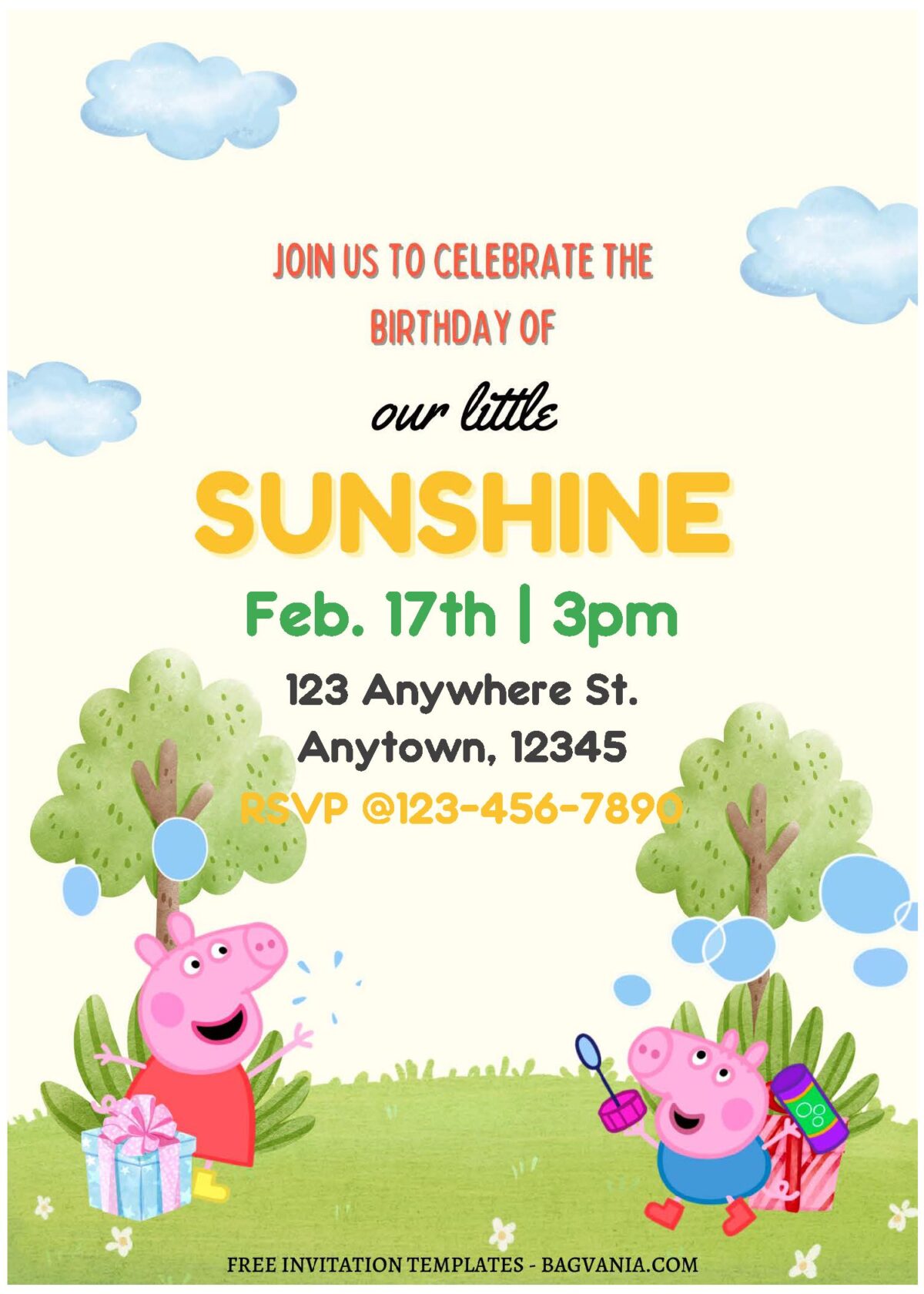 (Free Editable PDF) Oink And Giggle Peppa Pig Birthday Invitation Templates