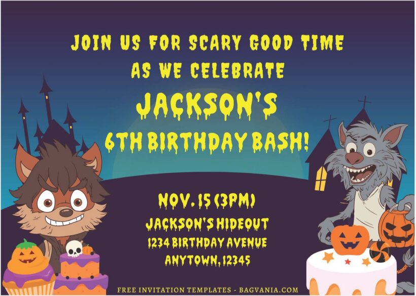 Free Editable PDF Scary Werewolf Birthday Invitation Templates Free Editable PDF Scary Werewolf Birthday Invitation Templates