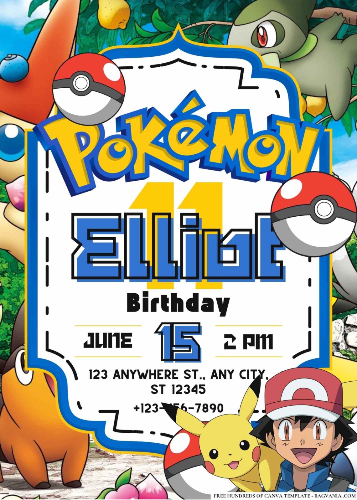 FREE Editable Pok??mon Birthday Invitations