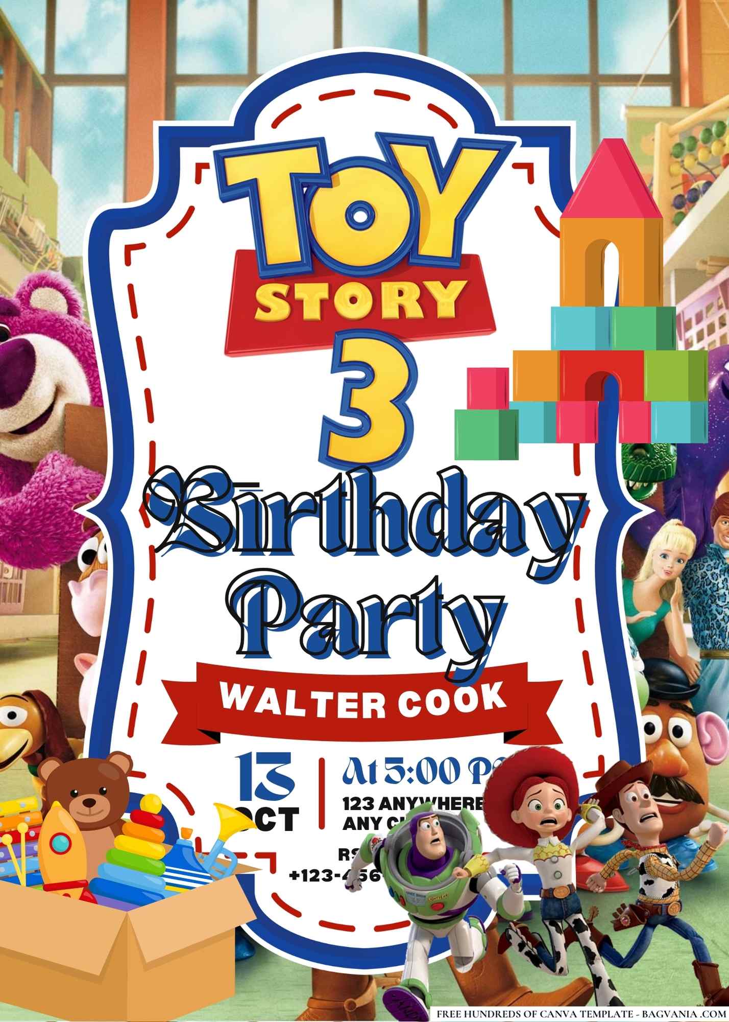 FREE Editable Toy Story 3 Birthday Invitations