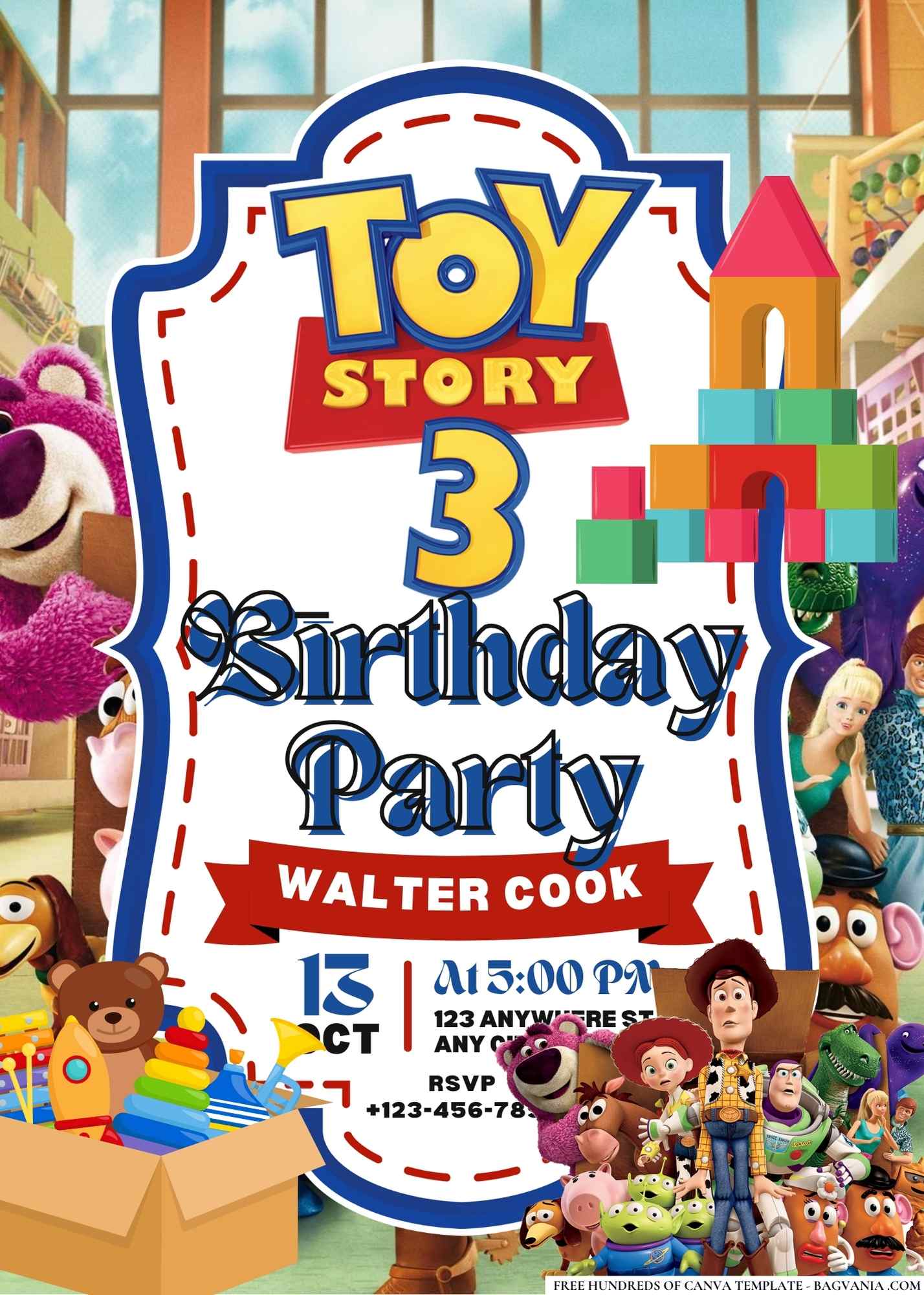 FREE Editable Toy Story 3 Birthday Invitations