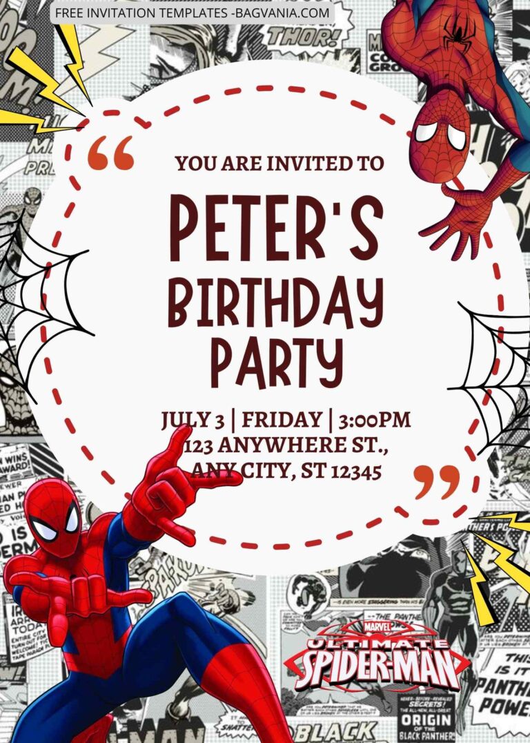 FREE Spiderman Birthday Invitation Templates