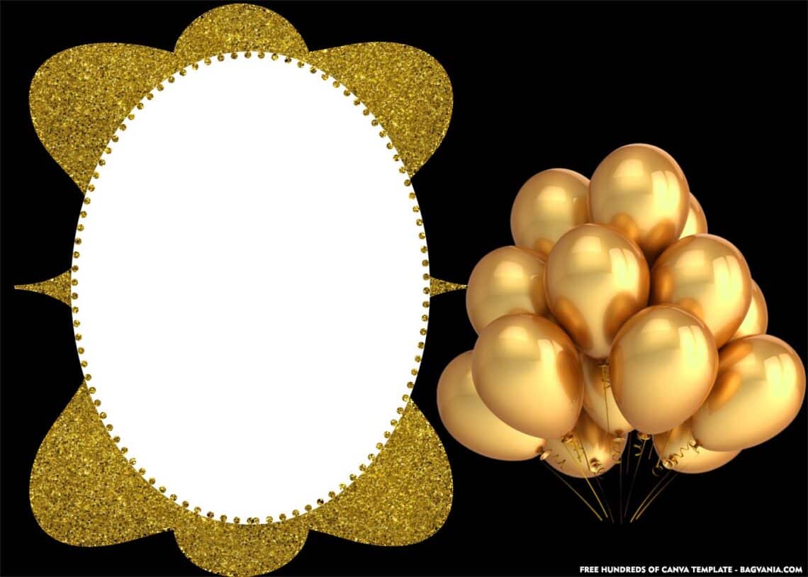 FREE Download Black and Gold Birthday Invitations