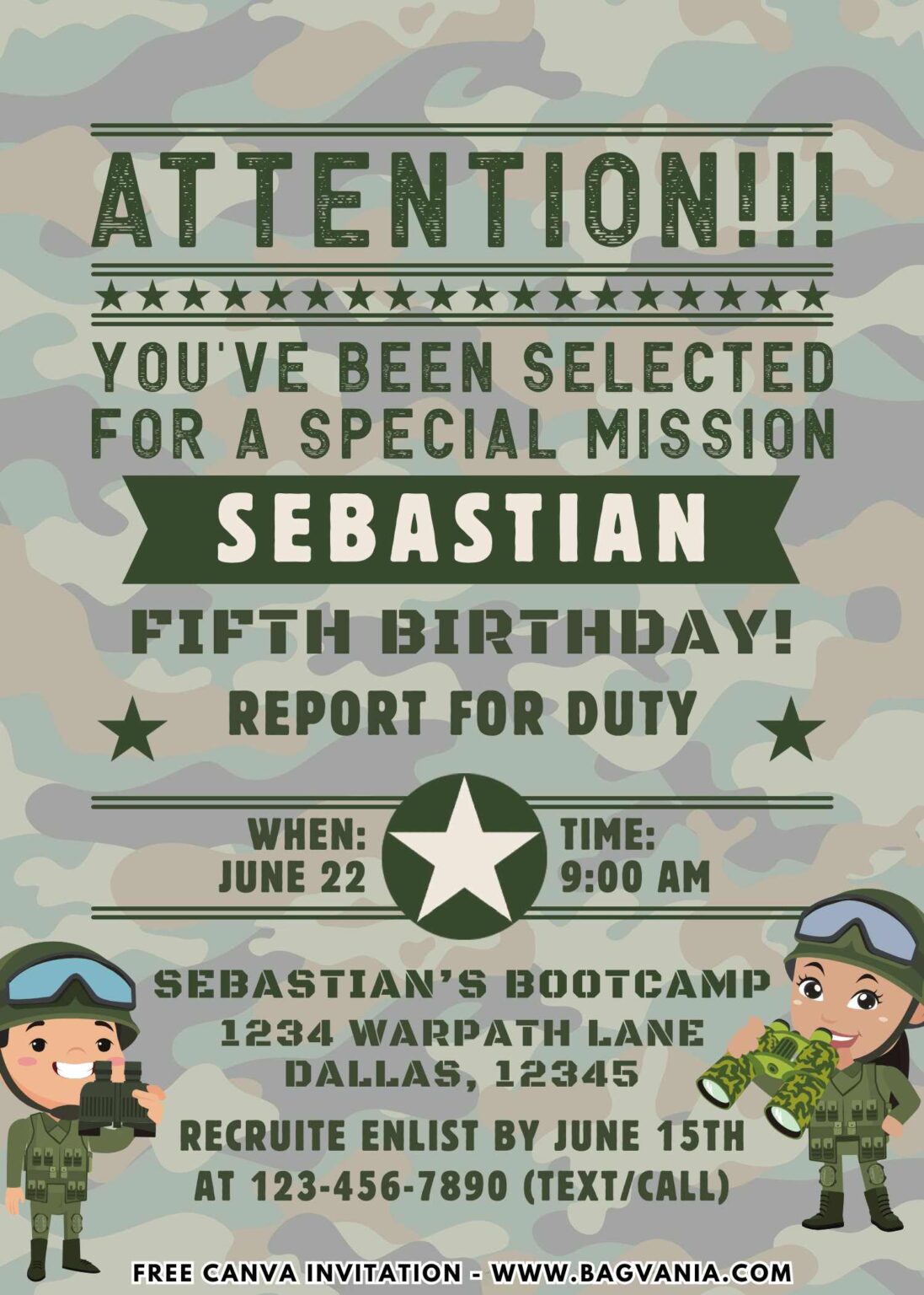 FREE Military Soldier Invitation Template