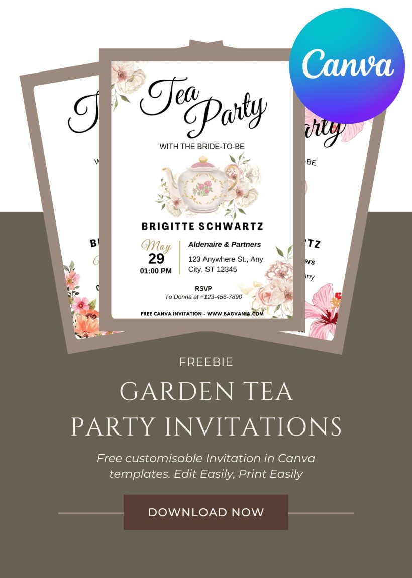Spring Tea Invitation FREE Spring Garden Tea Party Invitation Template