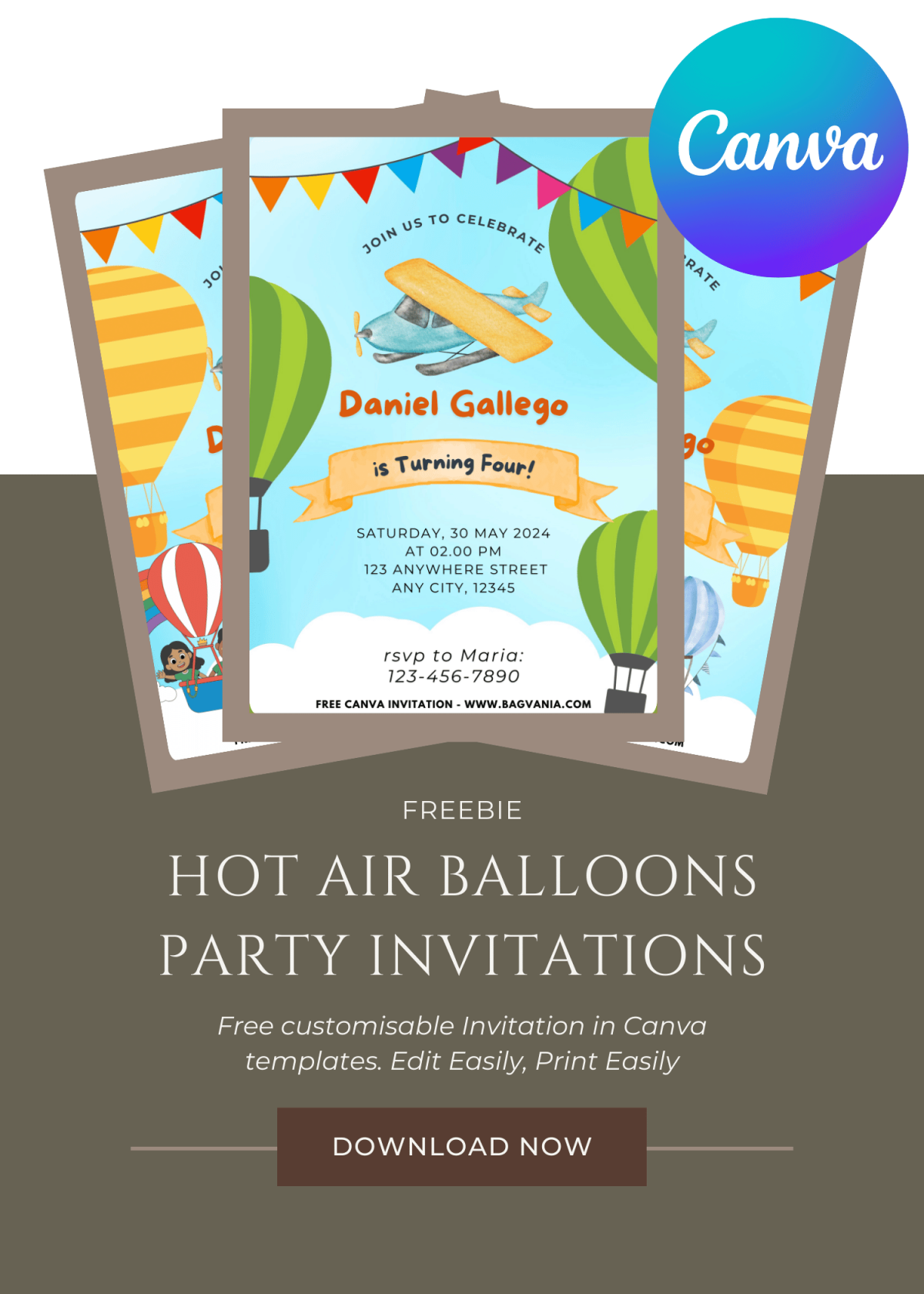 Max Air Invitations FREE Sky High Hot Air Balloon Invitation Template