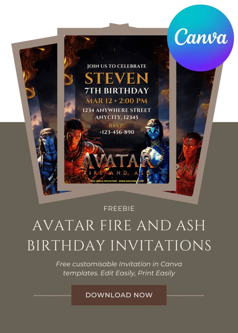 FREE Avatar Fire And Ash Movie Invitation Template