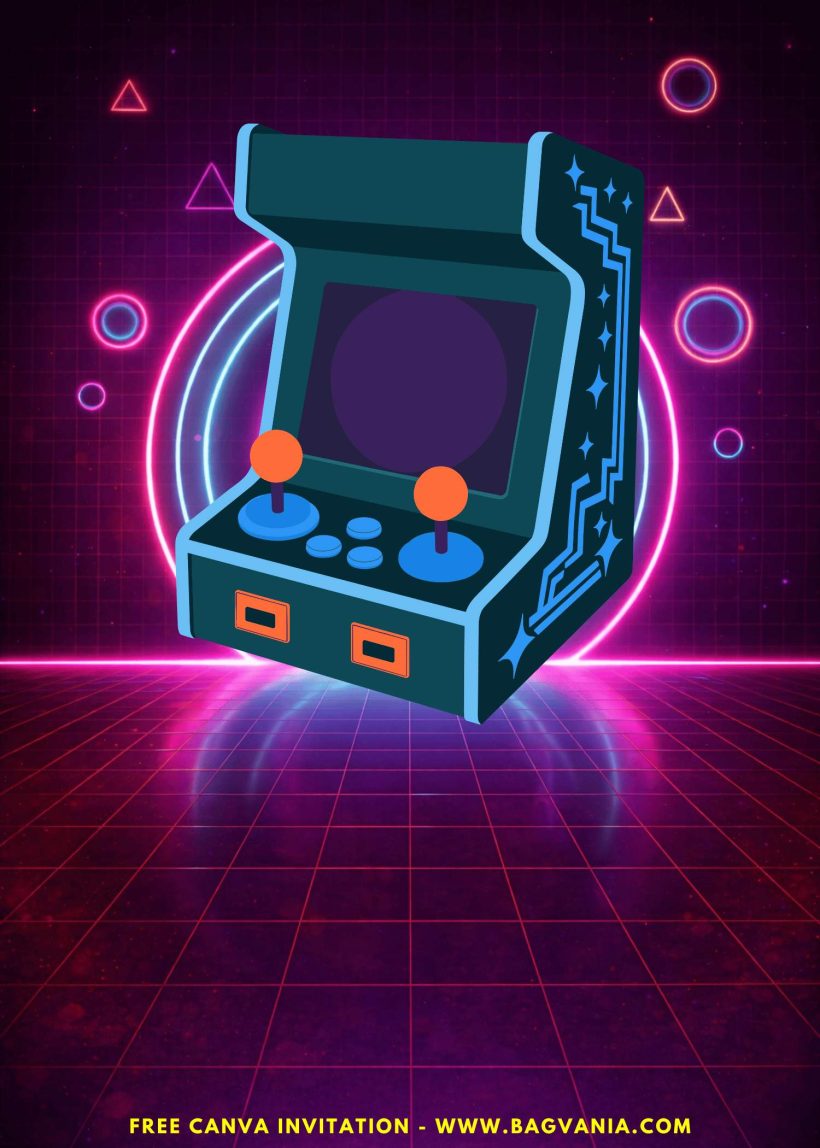 FREE Video Game Arcade Invitation Template